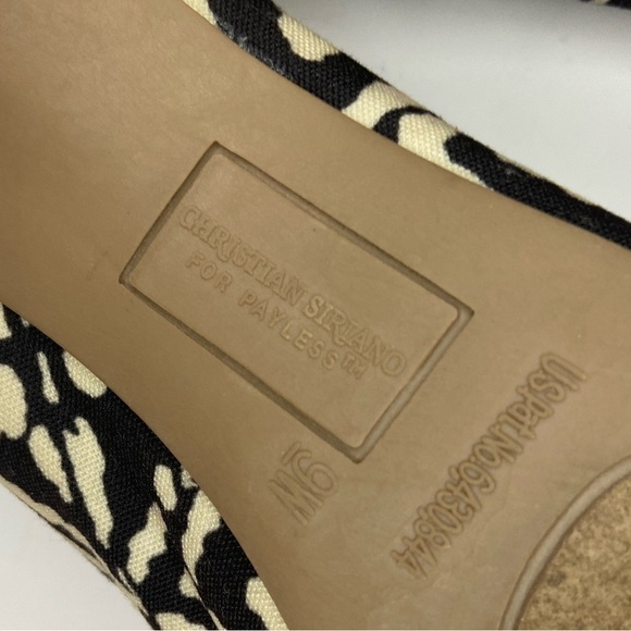 Christian Siriano~Abstract Brown/Cream Cork-Look Stiletto Heels~Peep Toe~Size 9W - Picture 2 of 16